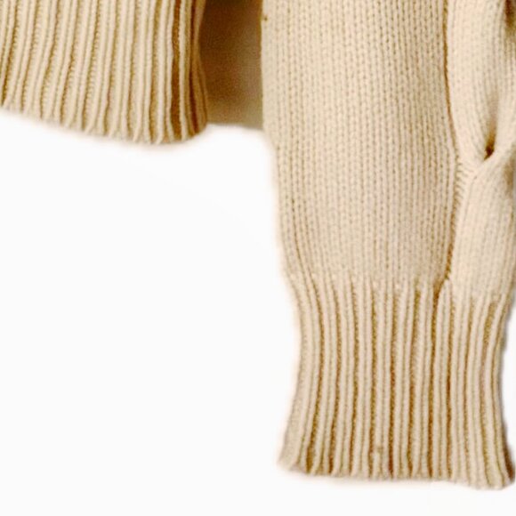 Christopher Fischer 100% Cashmere Cream Cable Knit Turtleneck Sweater Women's S - Picture 4 of 5